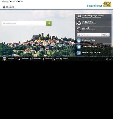 Screenshot Bayernportal